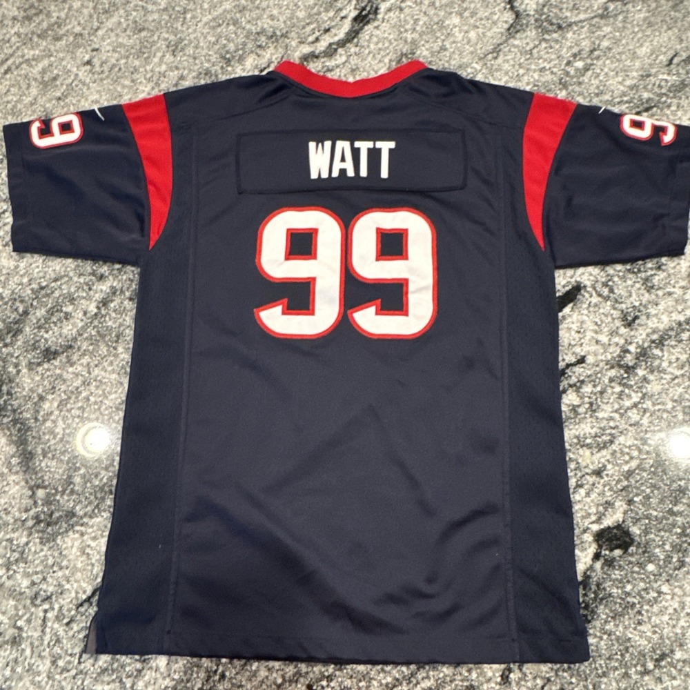 Houston Texans Football Jersey Youth XL Navy NFL Nike On Field JJ Watt 99 18/20 - Picture 10 of 11